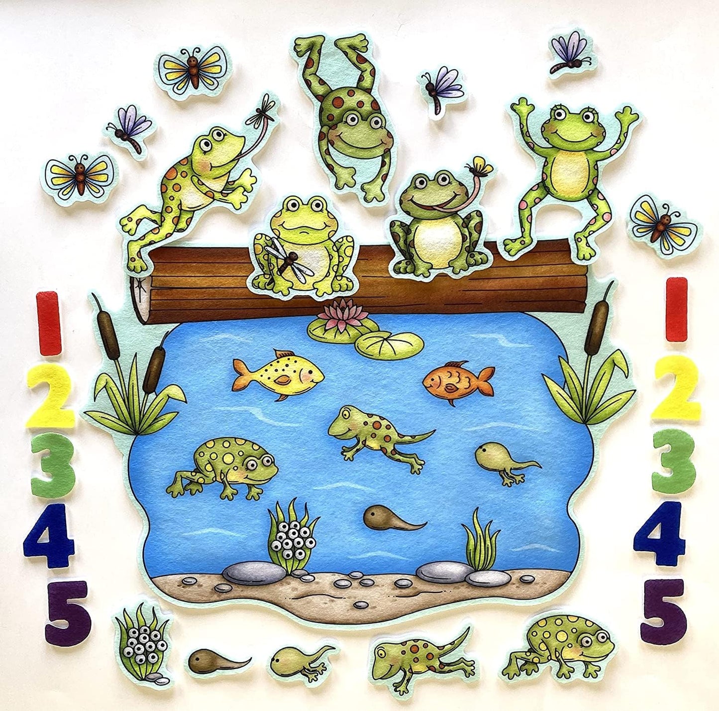 Five Speckled Frogs Felt Story
