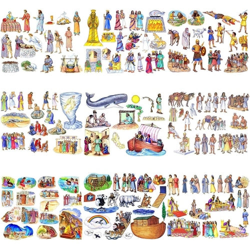 9 Bible Stories Collection with backgrounds