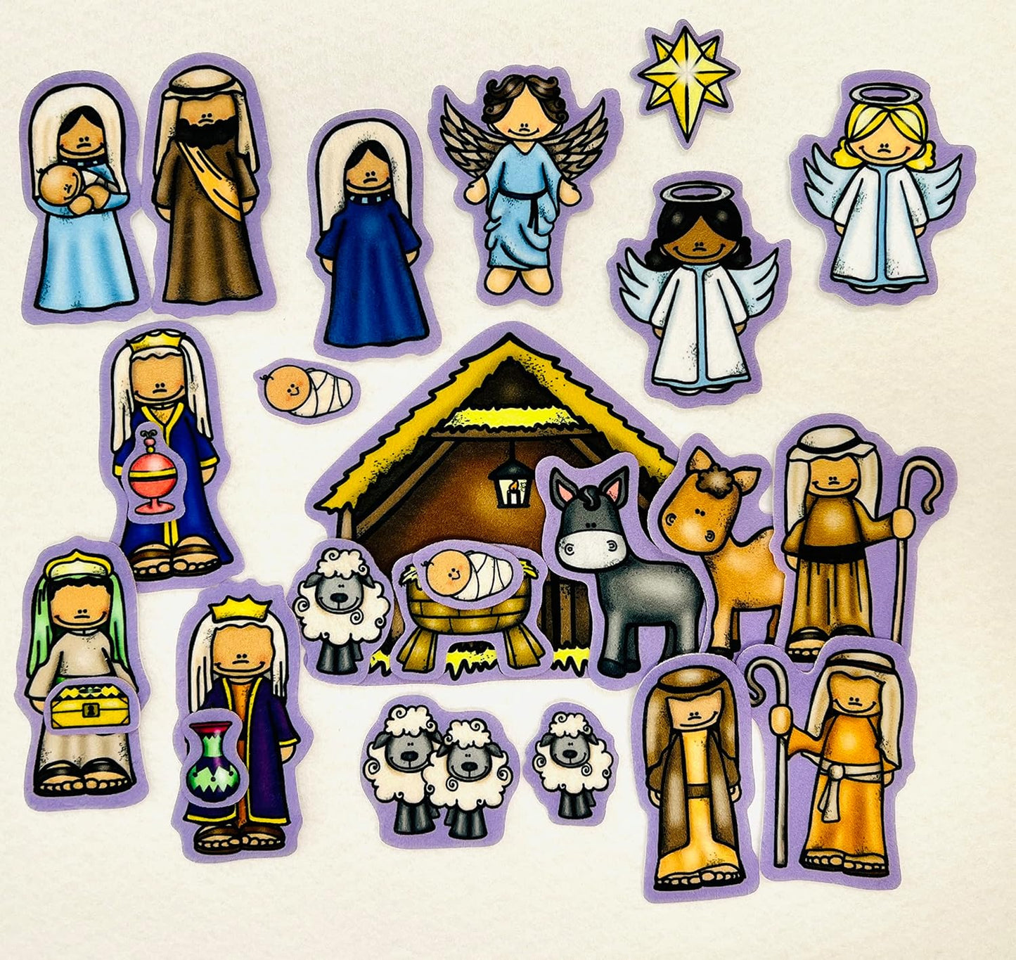 Nativity Birth of Baby Jesus Felt Figures