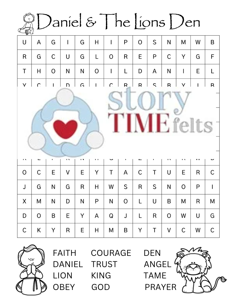Daniel & The Lions Den Word Search Printable
