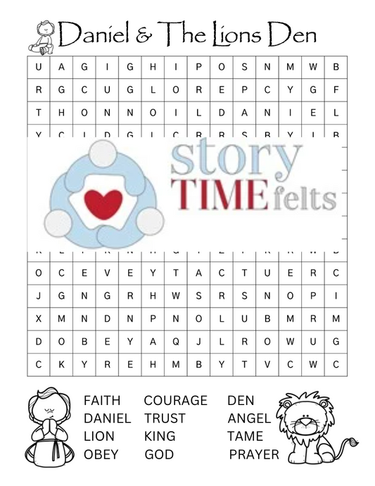 Daniel & The Lions Den Word Search Printable