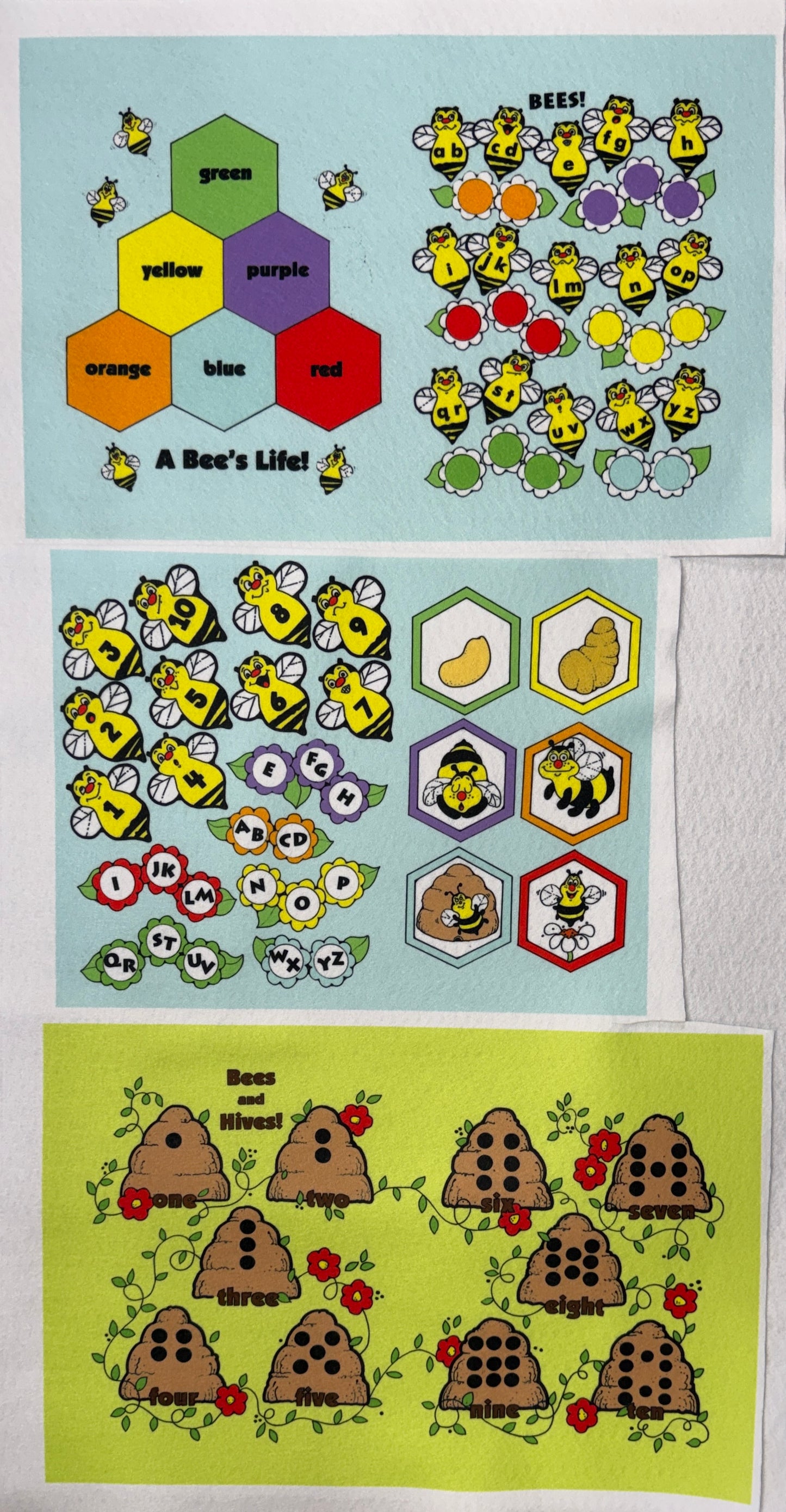 Bees & Hive Soft Book or Playmats