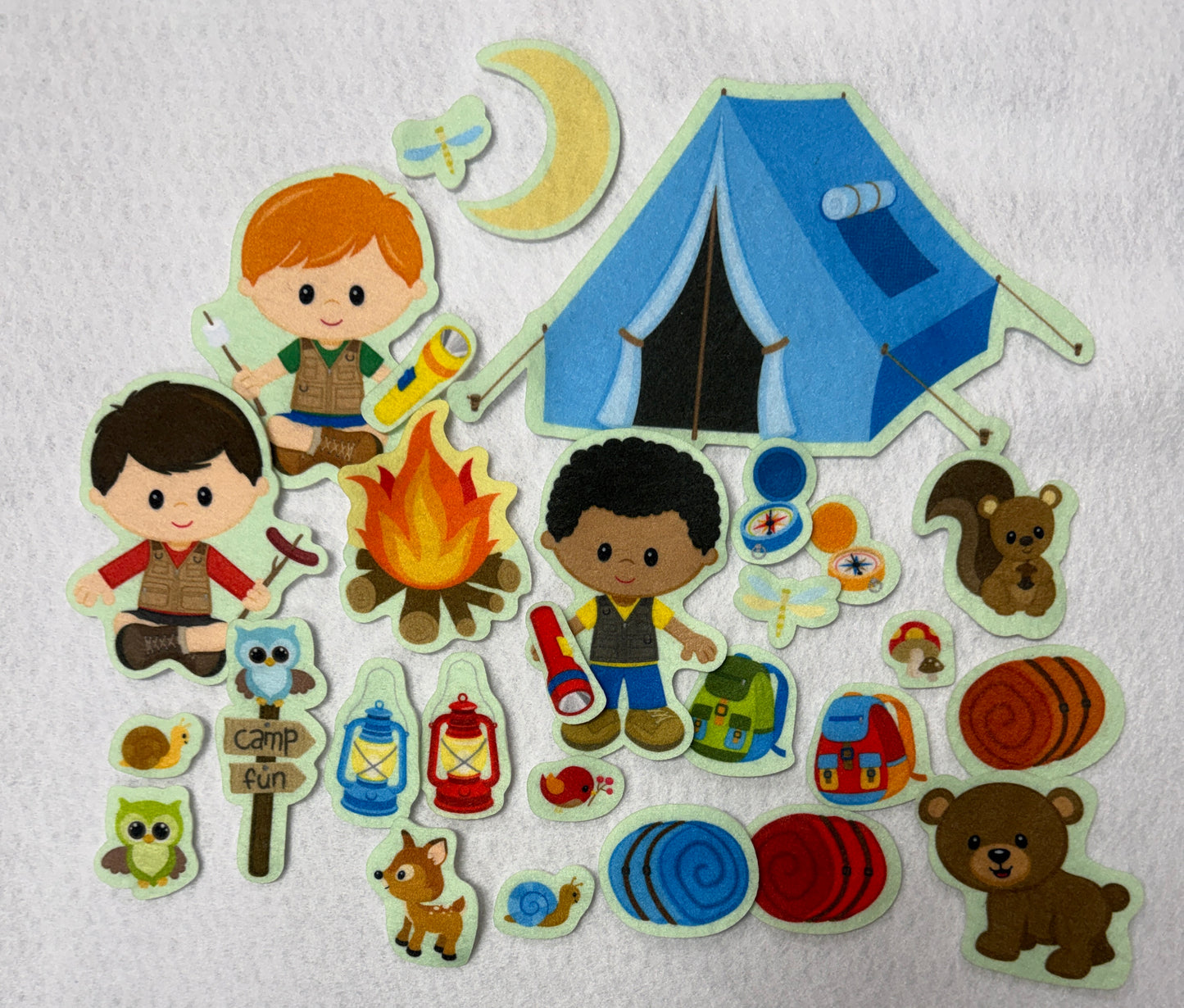 Boys Camping Adventure Felt Figures