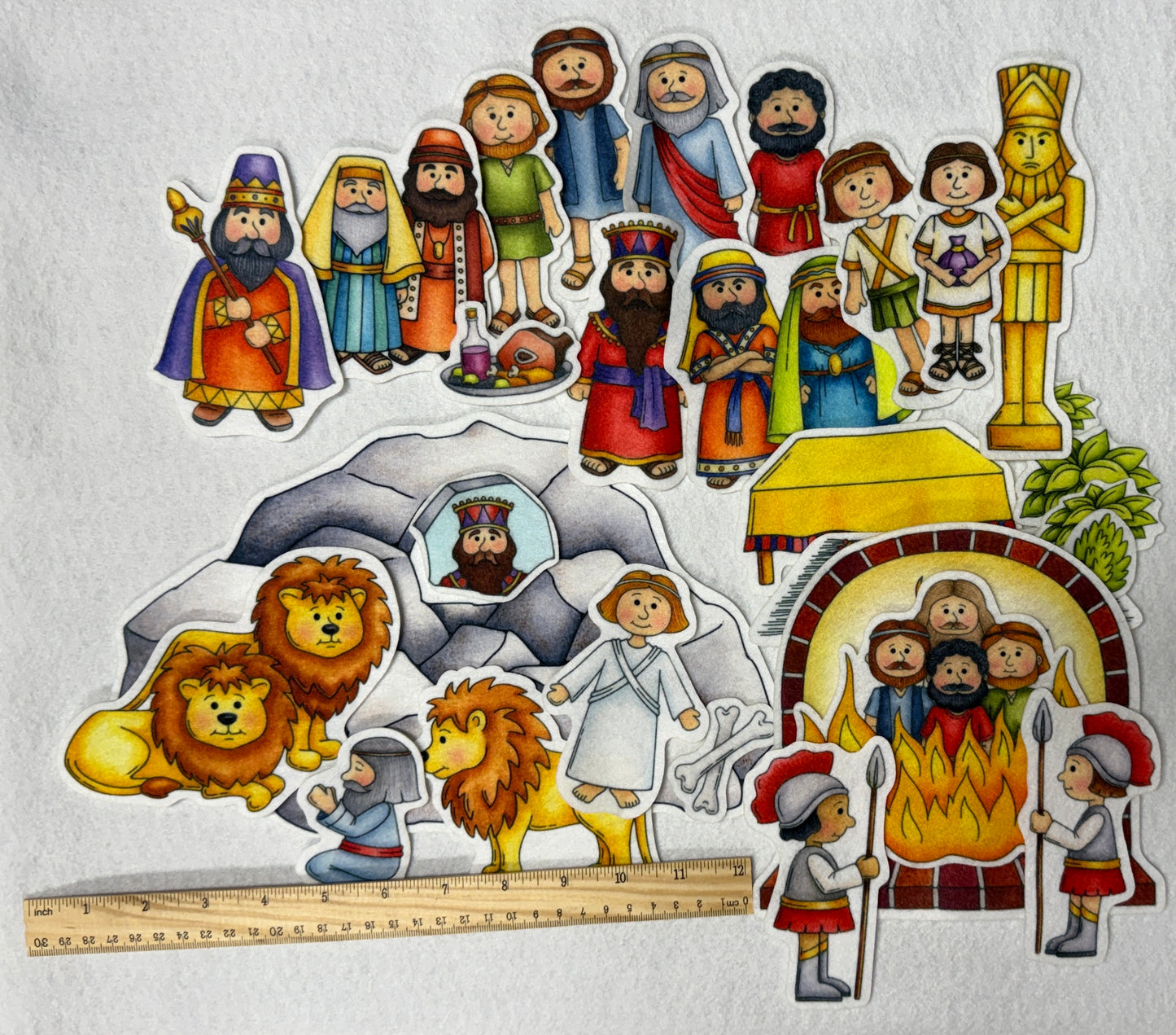 Daniel & Lions Den Felt Figures for Bible Flannel Board Stories Fiery Furnace Young Daniel
