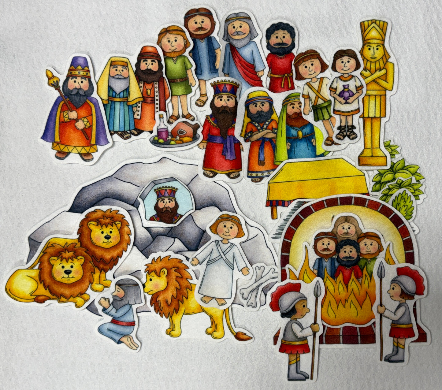 Daniel & Lions Den Felt Figures for Bible Flannel Board Stories Fiery Furnace Young Daniel