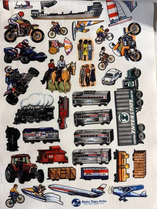 Cars Trucks Train Planes Transportation Felt Figures Clearance Sale