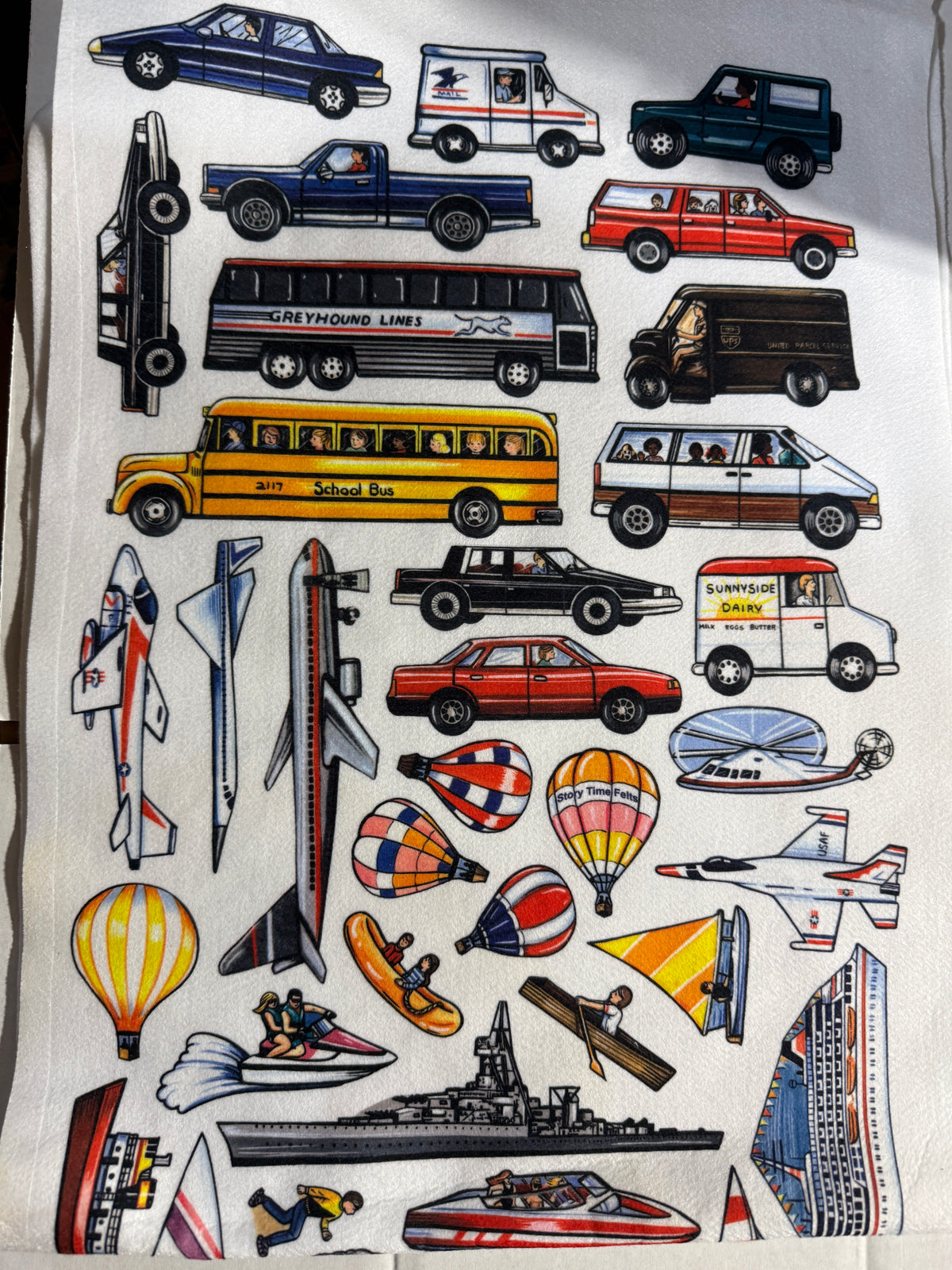 Cars Trucks Train Planes Transportation Felt Figures Clearance Sale