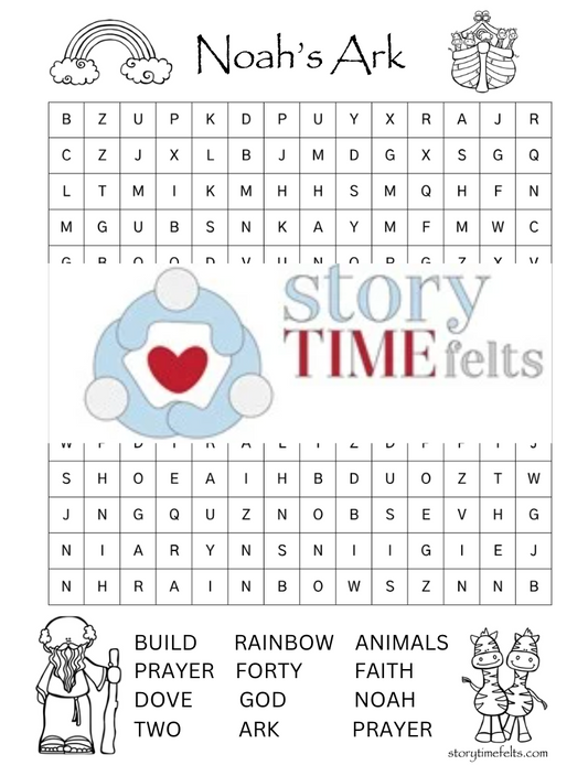 Noah's Ark Word Search Printable