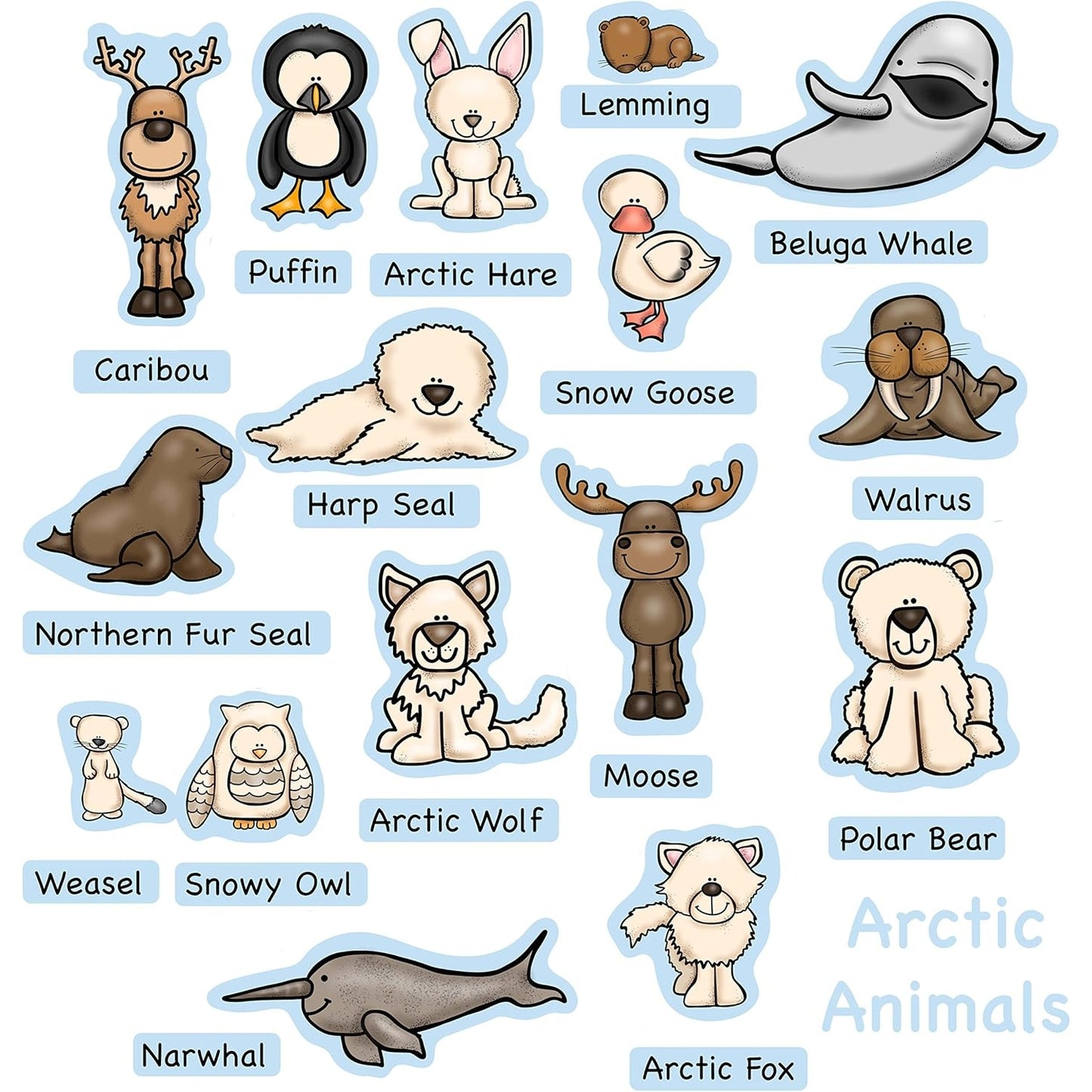 Arctic Animals & Their Names Felt Figures
