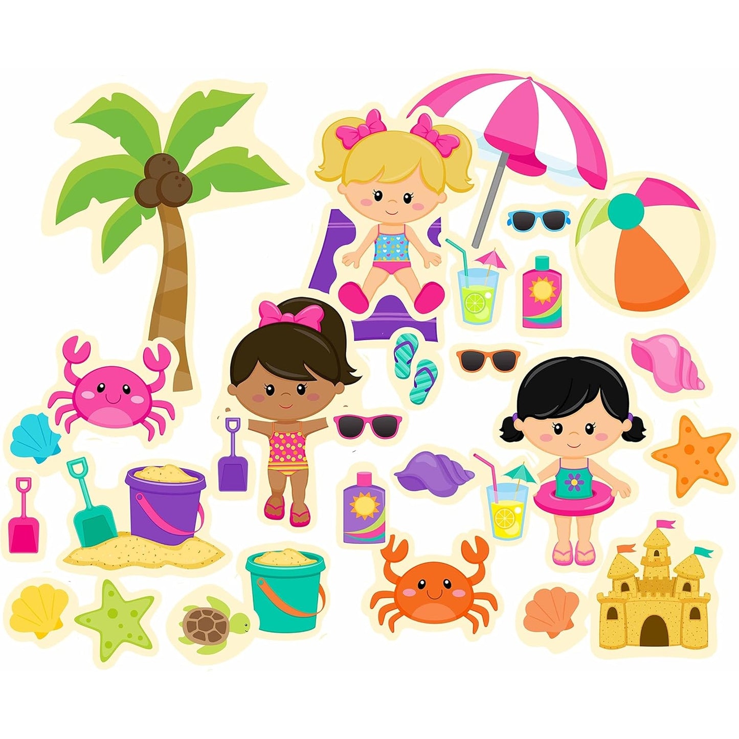 Girl's Beach Day Felt Figures
