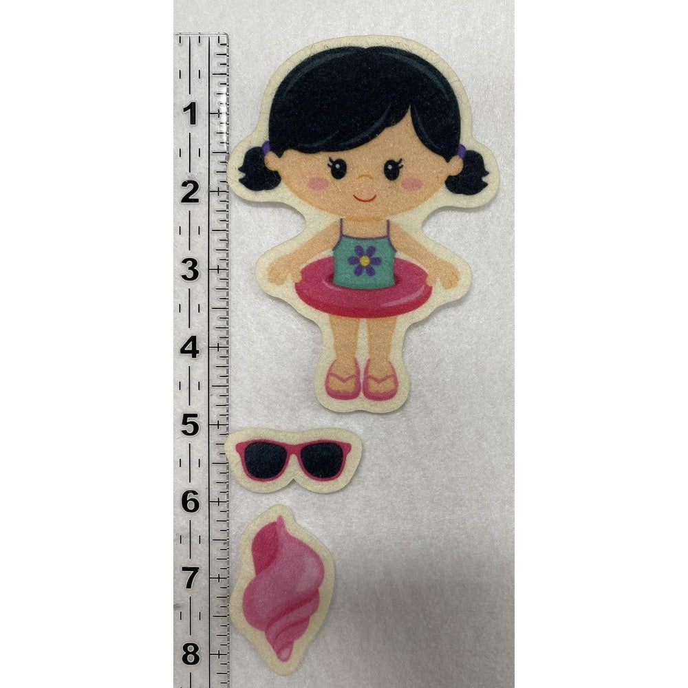 Girl's Beach Day Felt Figures