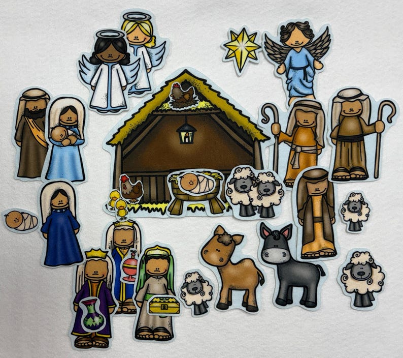 Nativity Birth of Baby Jesus Felt Figures