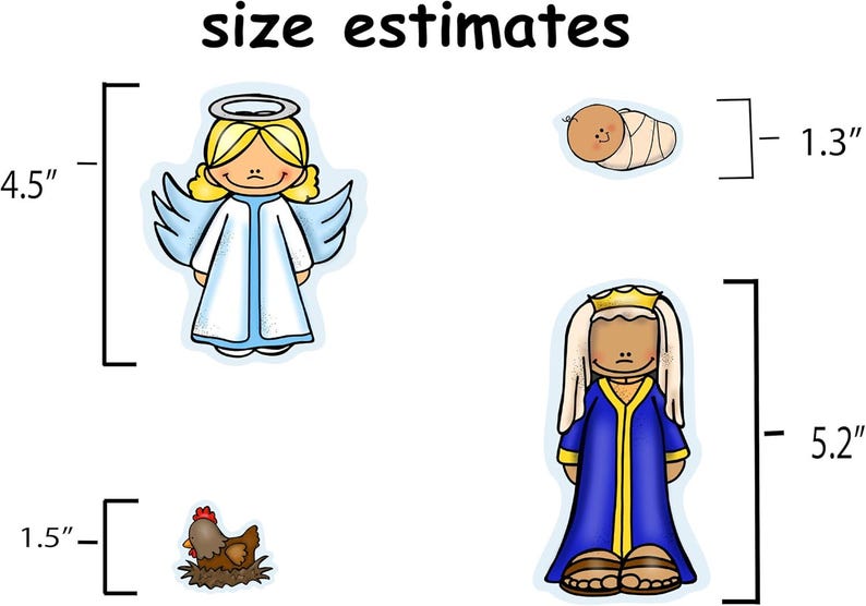 Nativity Birth of Baby Jesus Felt Figures