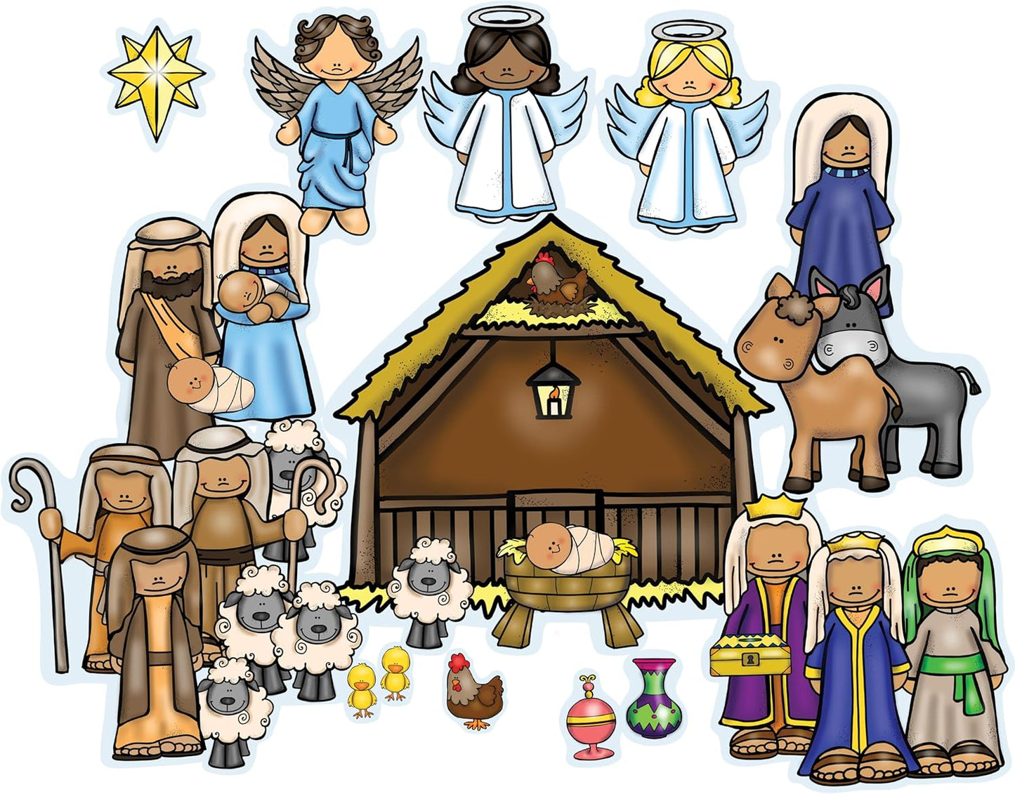 Nativity Birth of Baby Jesus Felt Figures