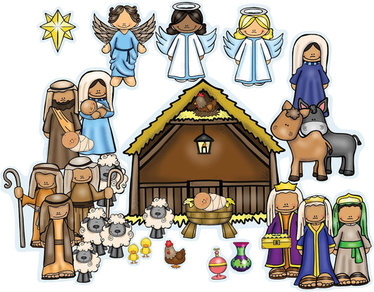 Nativity Birth of Baby Jesus Felt Figures