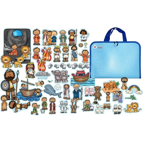 4+ Bible Story Set & Flannel Board Daniel Lion's Den David Goliath Jonah Whale Noah's Ark Felt Pieces Activity Sheets