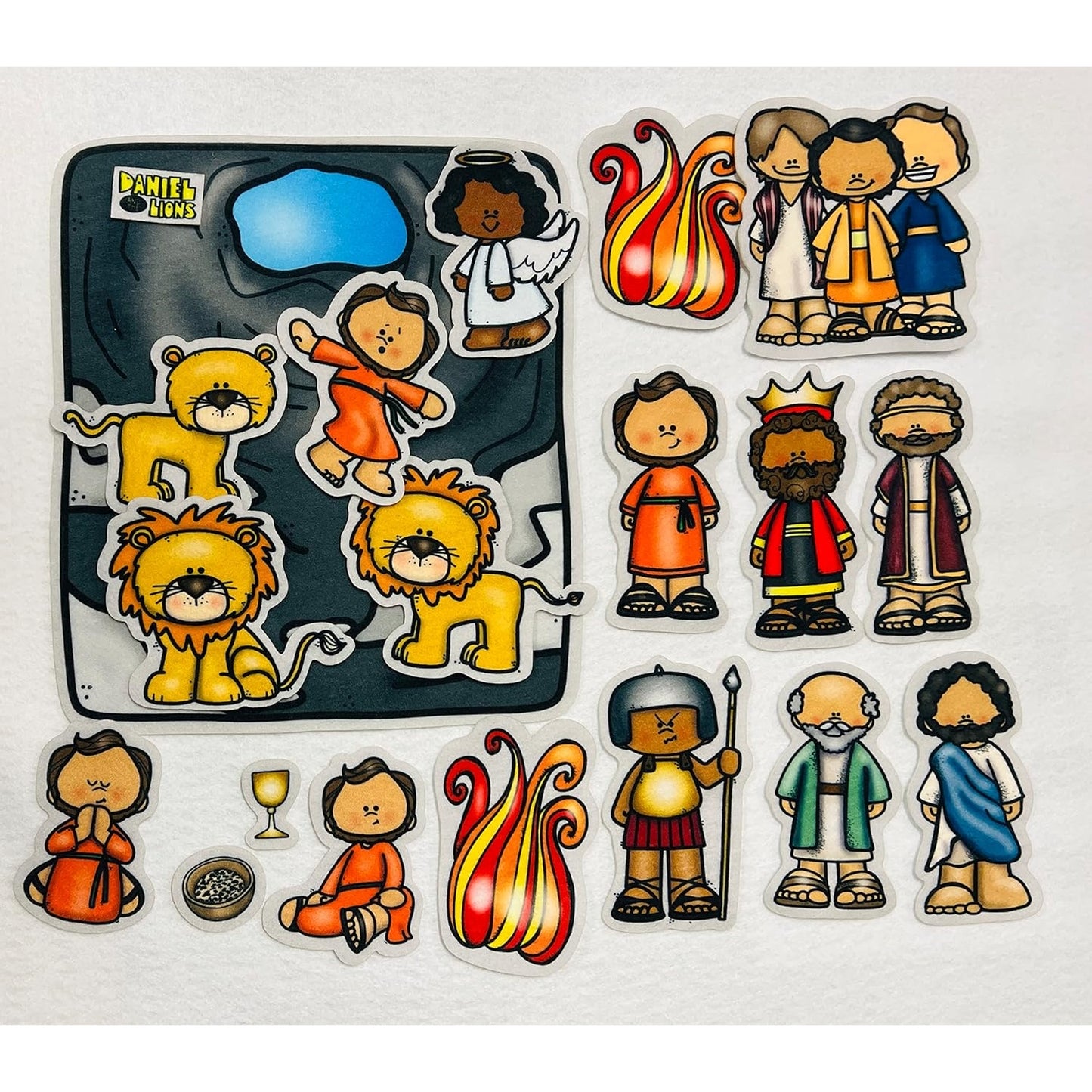Daniel & Lions Den Felt Figures for Bible Flannel Board Stories Fiery Furnace Young Daniel