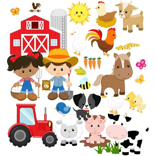 Farm Animals Fun Felt Flannel Board Set - 35 pieces