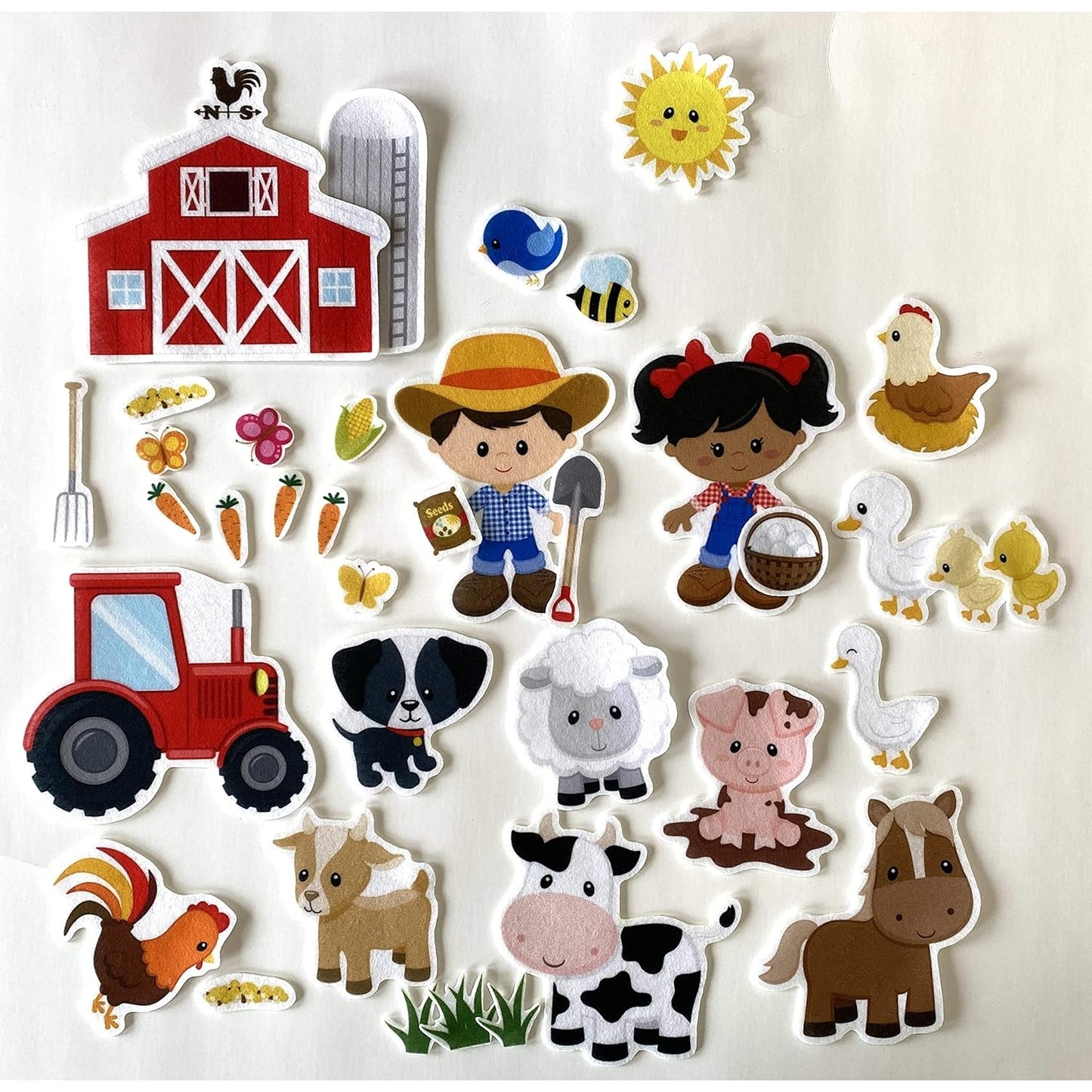 Farm Animals Fun Felt Flannel Board Set - 35 pieces