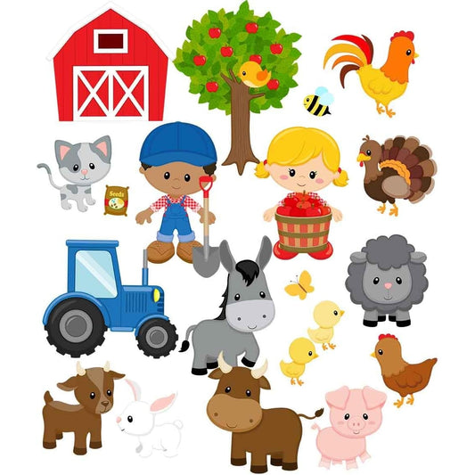 Farm Animal Felt Set Flannel Boards- 24 pieces