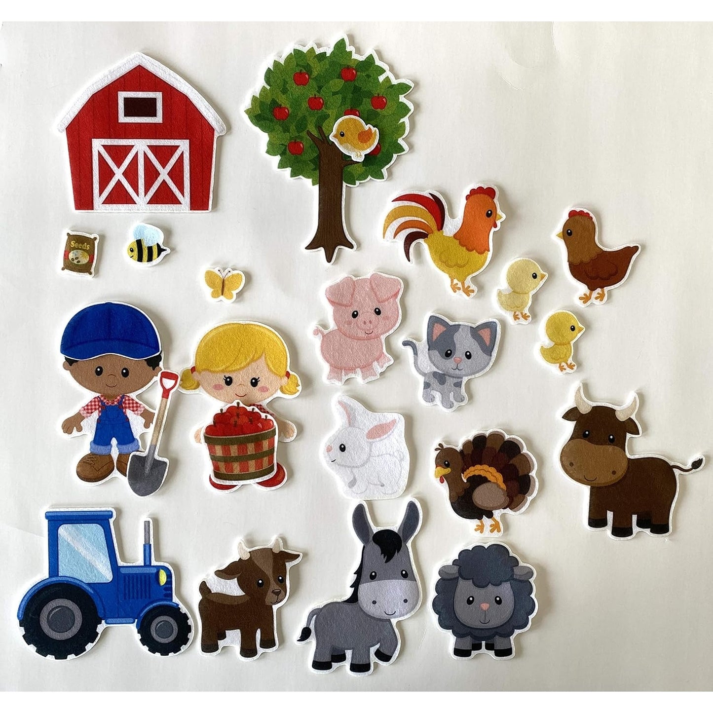 Farm Animal Felt Set Flannel Boards- 24 pieces