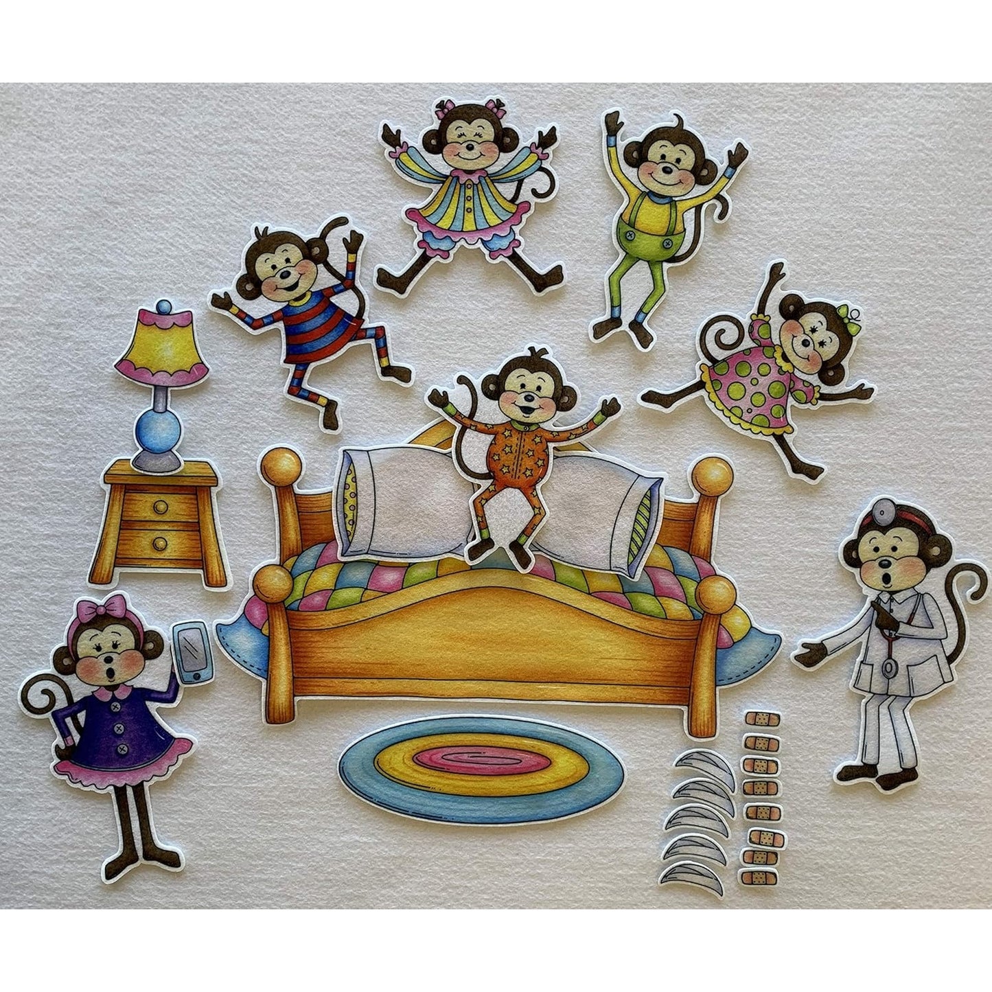 Five Little Monkeys Jumping On The Bed Felt Story