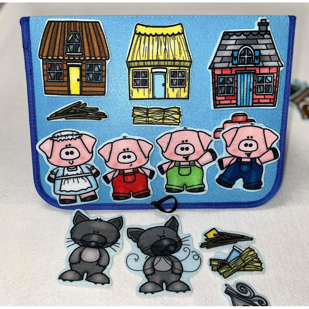 Flannel Board & 4 Story Set Goldilocks Three Bears Three Little Pigs Red Riding Hood Tortoise & Hare