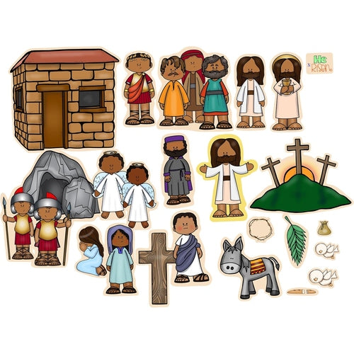 He Is Risen Dark Skinned Bible Felt Crucifixion Easter