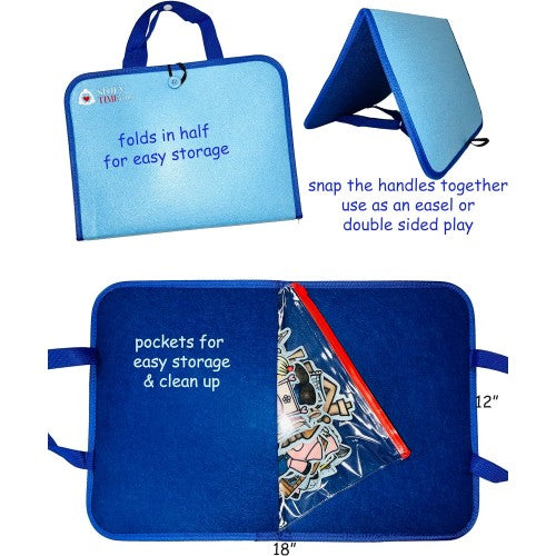 Blue Travel Sized Flannel Board