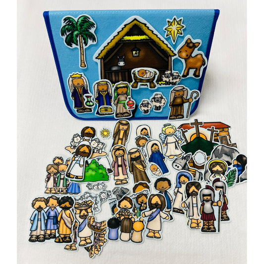 4 Bible Stories & Flannel Board Set- Stories of Jesus - Birth Miracle Parable Crucifixion