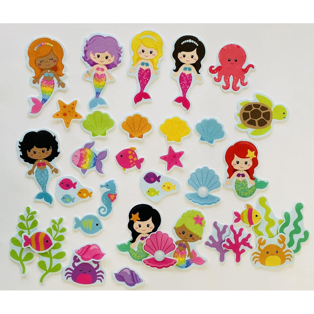 Mermaid Friends Ocean Life with background