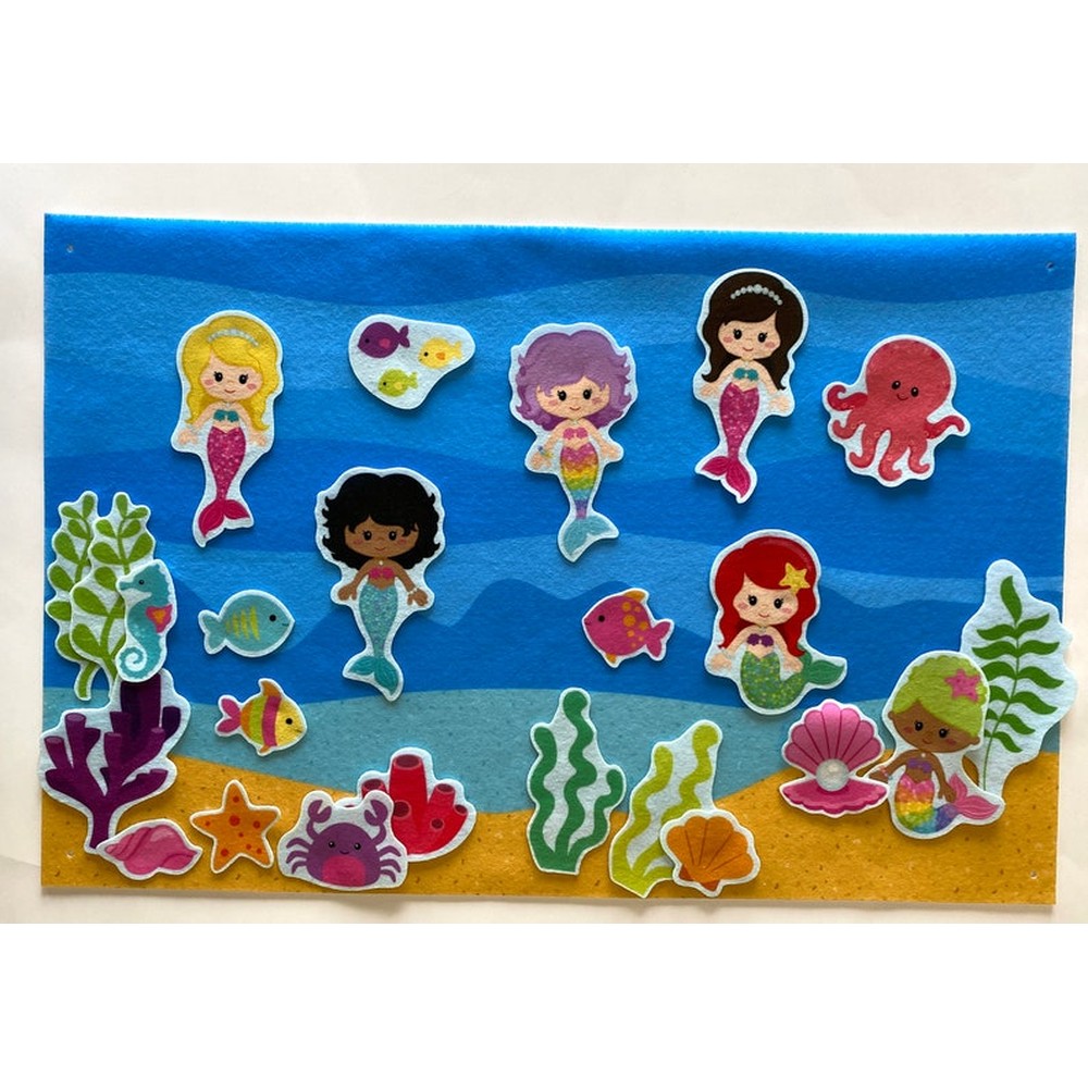 Mermaid Friends Ocean Life with background