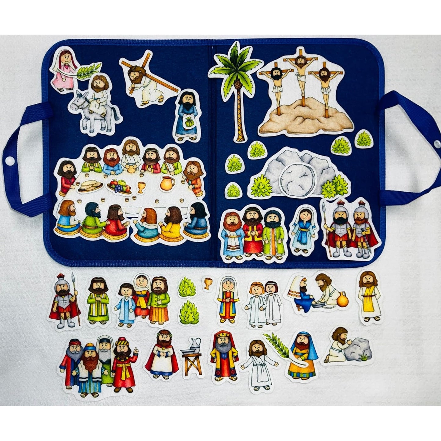 Mini Easter Deluxe Felt Set  with flannel board Bible Flannel Board Stories
