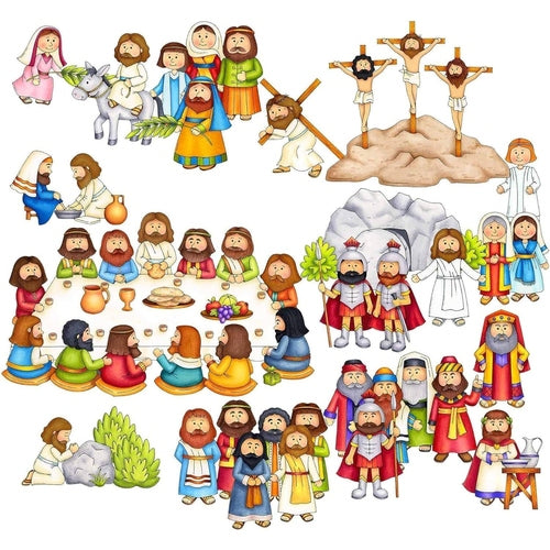 Mini Easter Deluxe Felt Set  with flannel board Bible Flannel Board Stories