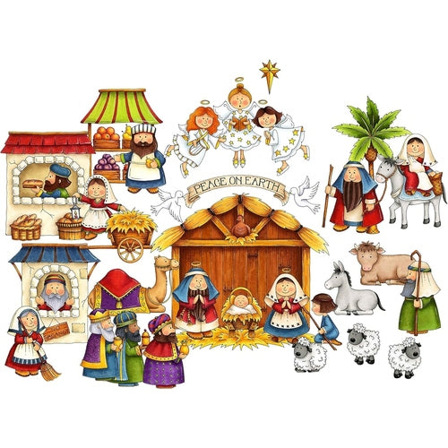 Nativity Set 33 Pieces including Village