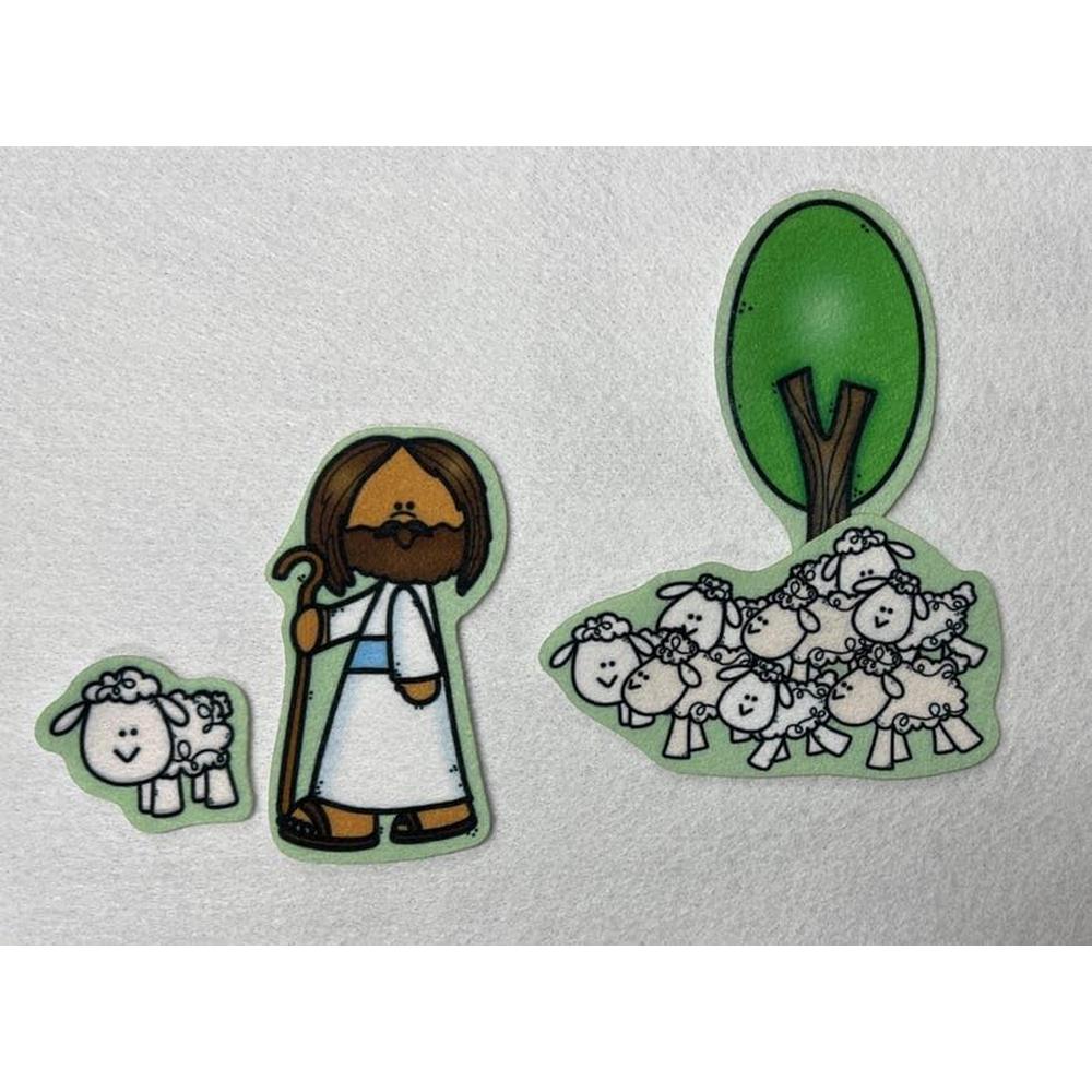 Jesus The Good Shepherd & Parable of The Lost Sheep Bible Felt Board Story