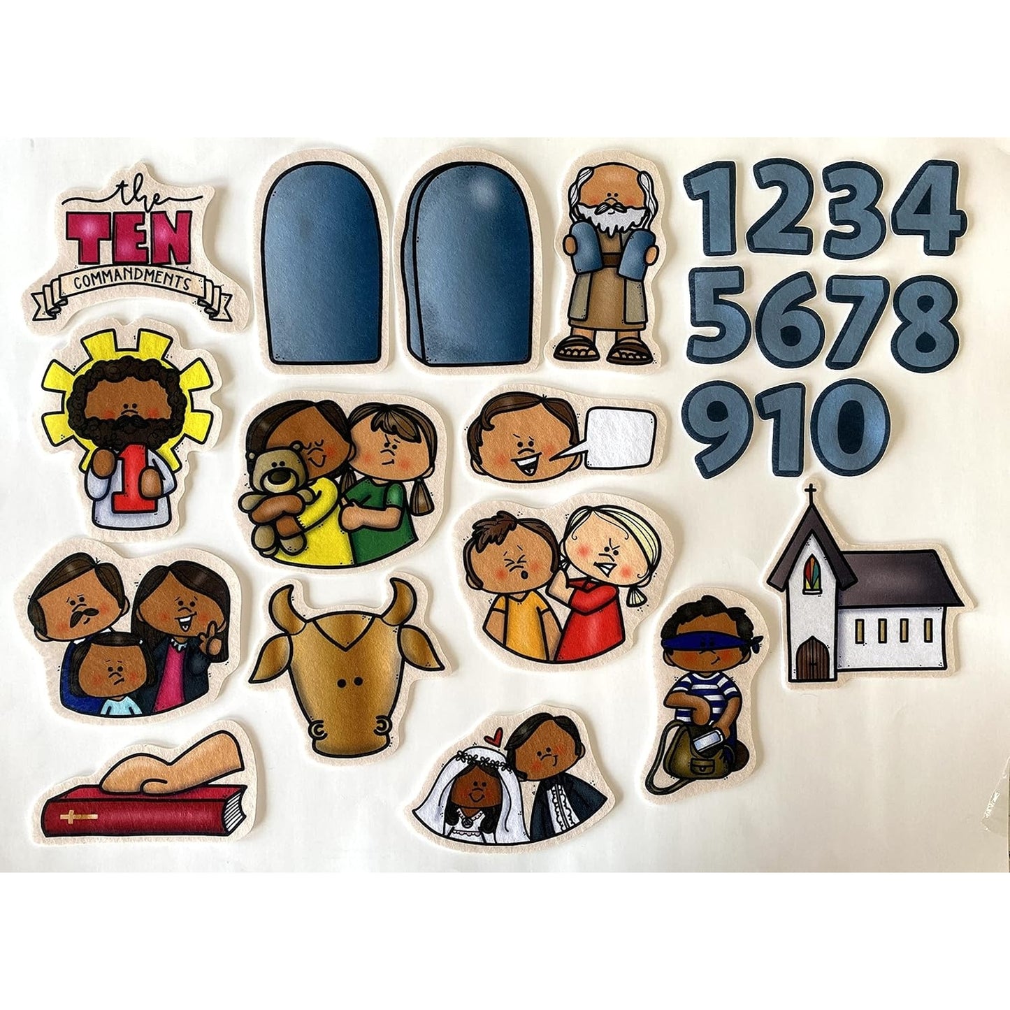 Ten Commandments Bible Felt Figures