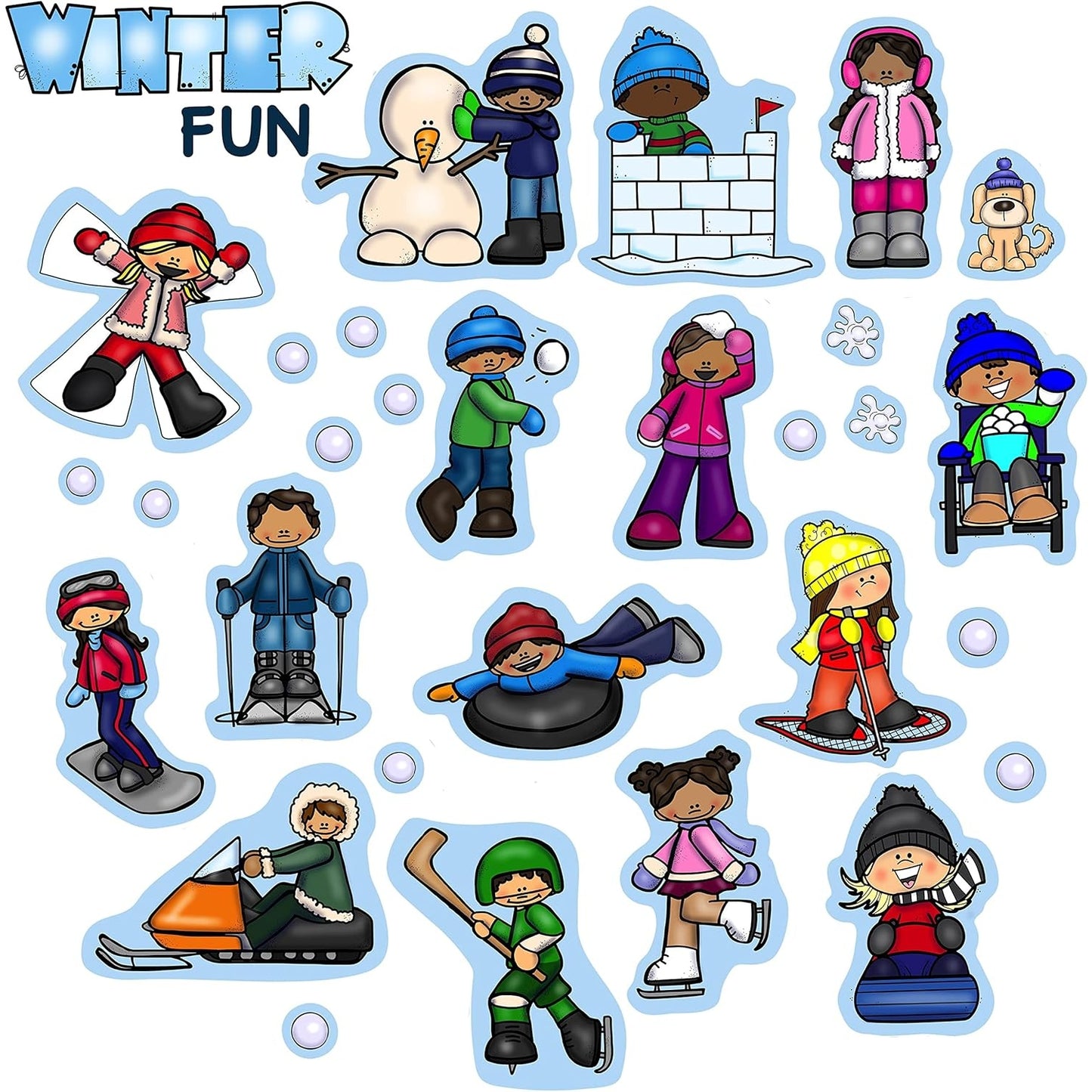 Snow Fun Winter Time Felt Figures